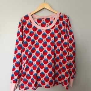 Hanna Andersson Strawberry Print Matching PJs Women’s size XXL